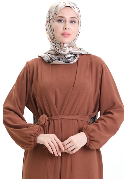 Asil Abaya Takım 0336-07 Kahverengi fırsatları