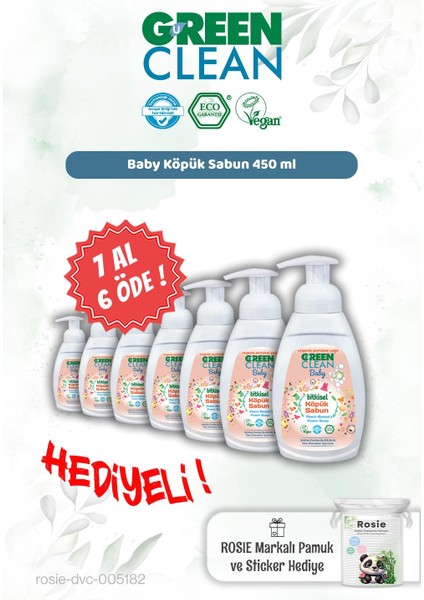Green Clean Baby Köpük Sabun 450 ml 7 Al 6 Öde ve Rosie Hediye
