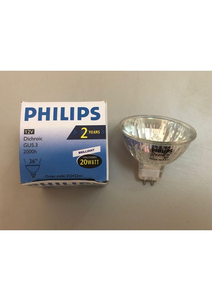 2 Adet Phılıps 12V 50W Mr 16 Halojen Lamba ÇAP:50MM
