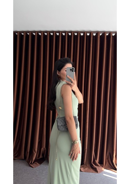 Astarlı Büzgülü Mint Elbise fiyatları