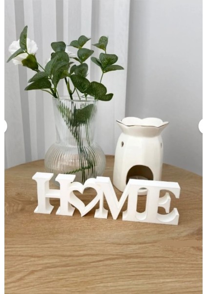 Home Yazılı Dekoratif Biblo ve Masaüstü Dekor - Beyaz 22 cm x 6 cm (Büyük Boy)