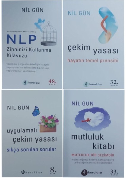 Nil Gün Nlp ve Çekim Yasası 4 Kitap Set ( Nlp Zihninizi Kullanma Kılavuzu – Çekim Yasası + 2 Kitap ) fiyatları