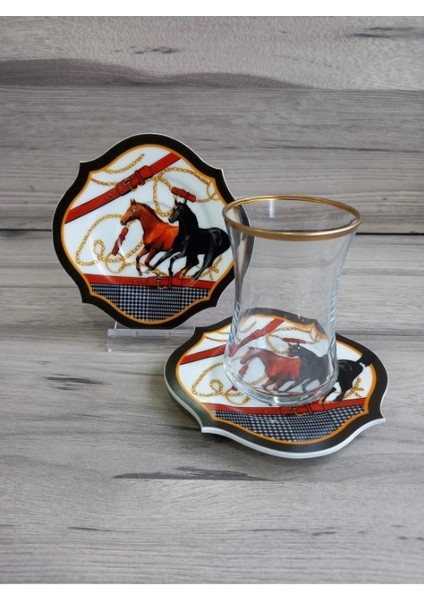 12 Parça 6 Kişilik Çay Seti Takımı Hipodrom Serisi