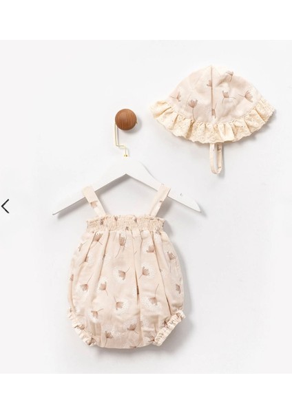 Kız Bebek Çiçek Desenli Şapkalı 2li Pamuklu Takım fiyatları