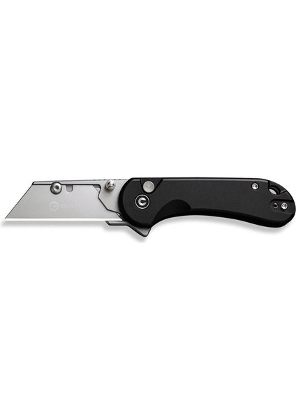Elementum Utility Thumb Stud & Button Lock Knife Aluminum Black Handle Çakı