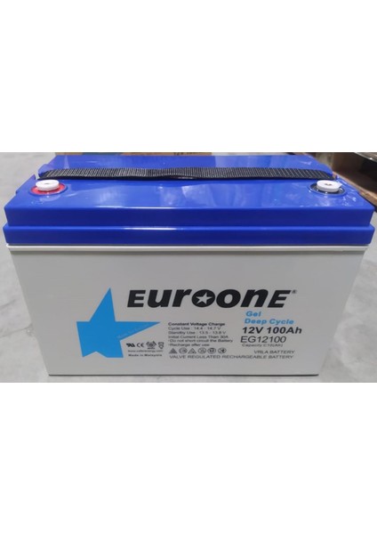 Euroone EG12100 12 Volt 100 Amper Deep Cycle Jel Akü Yeni Tarihli Taze Akü