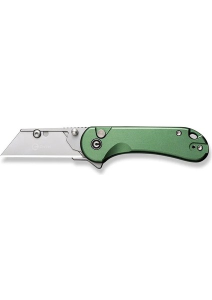 Elementum Utility Thumb Stud & Button Lock Knife Aluminum Green Handle Çakı