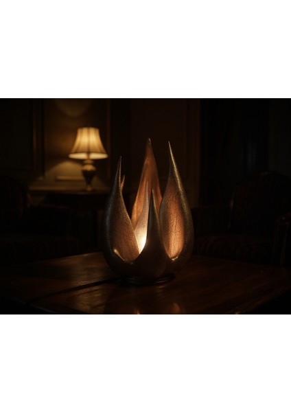 -Talia El Yapımı Modern Heykelsi Abajur, Reçine Gövde & Sanatsal Tasarım, Opal ve Beyaz Difüzörlü fiyatları