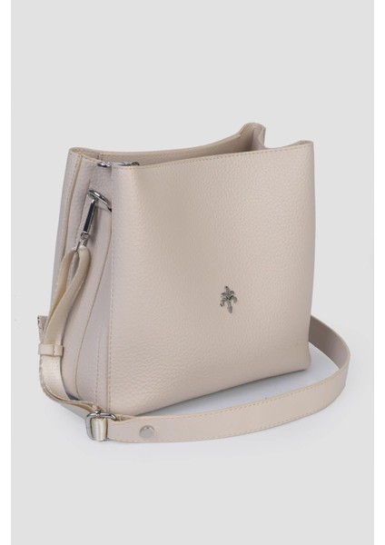 Bej Kadın El ve Omuz Cüzdan IM599