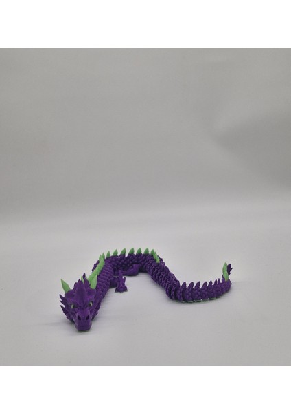 Eklemli Ejderha Figürü, Hareketli Oyuncak, 3D Baskı, Mor