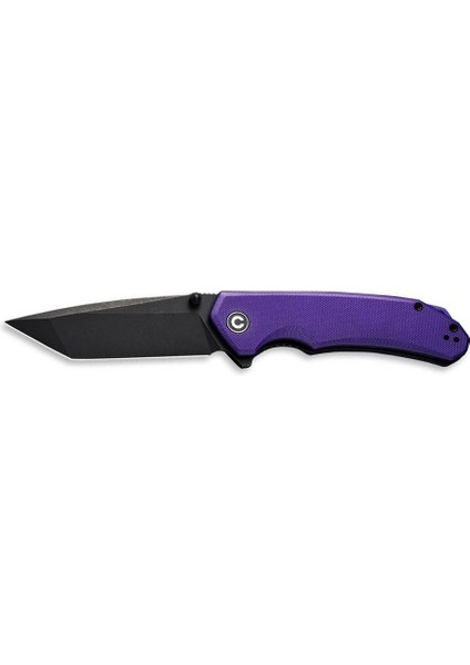 Brazen Flipper & Thumb Stud Knife Purple & Black G10 Handle Çakı