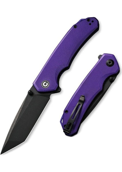 Brazen Flipper & Thumb Stud Knife Purple & Black G10 Handle Çakı fiyatları