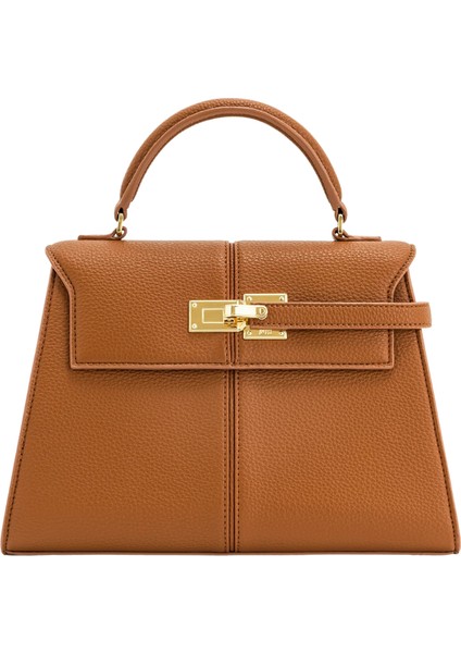 Jw Peı Kahverengi Elise Vegan Deri Büyük Üst Saplı Çanta