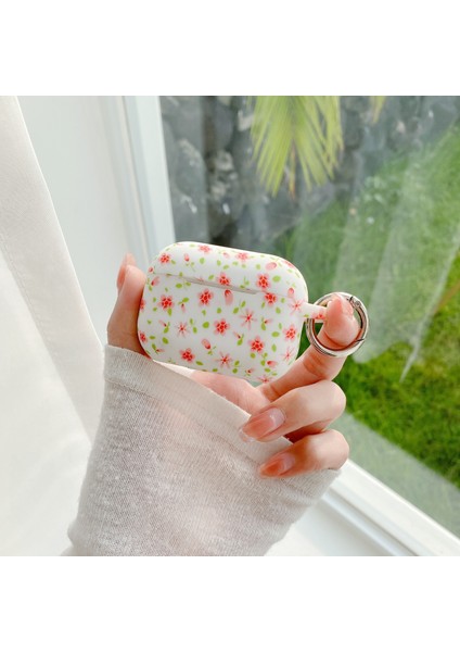 Airpods 3. Nesil Uyumlu Çiçek Desenli Silikon Kulaklık Kılıfı – Karabinalı, Esnek, Darbe ve Çizilmeye Karşı Koruyucu Kapak, Şarj ile Uyumlu Premium Tasarım
