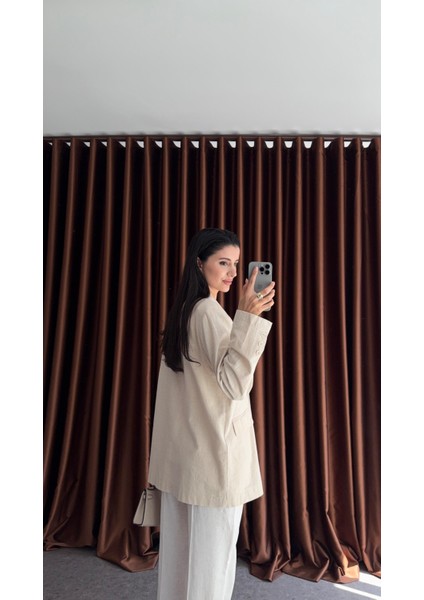 Bej Düğmeli Oversize Ceket fiyatları