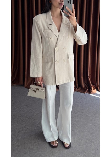 Bej Düğmeli Oversize Ceket modelleri