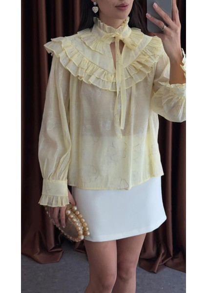 Romantik Sarı Bluz fırsatları