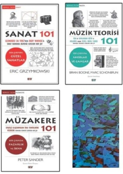 Sanat 101 - Müzik Teorisi 101 - Müzakere 101 - 101 Serisi 3 Kitap Set - Not Defteri Hediye