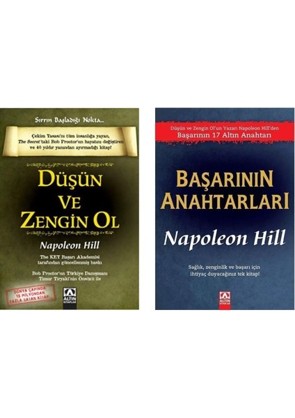 Düşün ve Zengin Ol - Başarının Anahtarları, Napoleon Hill (2 Kitap)