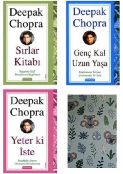 Set Deepak Chopra Sırlar Kitabı - Genç Kal Uzun Yaşa – Yeterki Iste 3 Kitap Set Not Defteri Hediye fiyatları