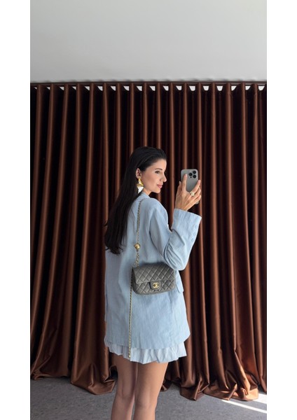 Bebe Mavisi Düğmeli Oversize Ceket fiyatları