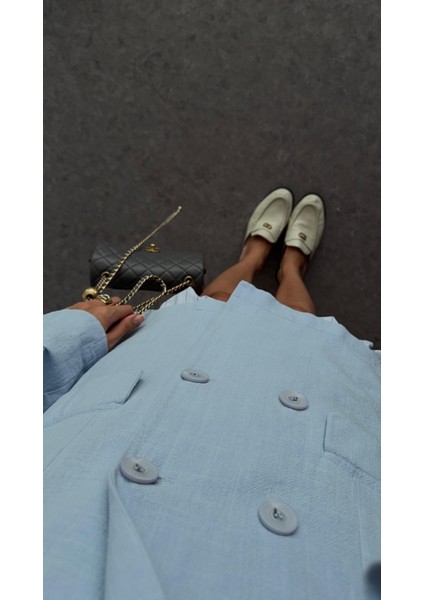 Bebe Mavisi Düğmeli Oversize Ceket fırsatları