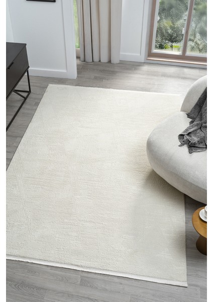 Dream Beyaz Halı Modern Dokuma Halı Salon Oturma Odası Yatak Odası Halısı 13834A 80 x 150