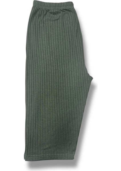 Esnek Fitilli Diz Altı Büyük Beden Anne Kadın Kapri