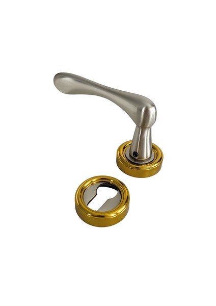 Bendio Gümüş Altın Rozetli Pirinç Yale Çelik Kapı Kolu, Lüks, Paslanmaz, Şık ve Uzun Ömürlü, 1 Takım modelleri