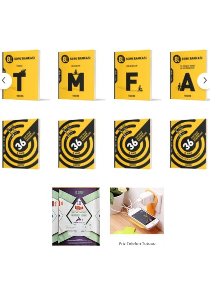 Hız 8.sınıf Türk-Mat-Fen-Inkilap Soru Bankaları +Haftalık Deneme Set 2025-2026 Priz Tutucu ve Deneme Hediye