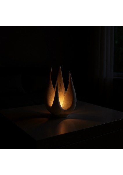 -Talia El Yapımı Modern Heykelsi Abajur, Reçine Gövde & Sanatsal Tasarım, Opal ve Beyaz Difüzörlü fiyatları