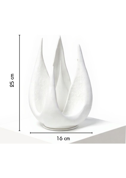 -Talia El Yapımı Modern Heykelsi Abajur, Reçine Gövde & Sanatsal Tasarım, Opal ve Beyaz Difüzörlü fırsatları