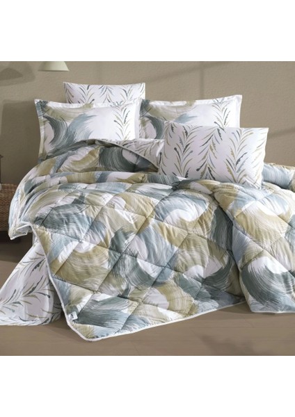 Ranforce %100 Pamuk Çift Kişilik Yorgan Seti Estiva V1 Yeşil