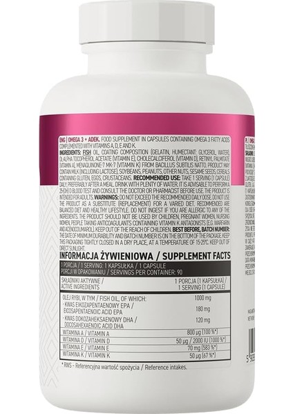 Omega 3 (Balık Yağı) + Adek 90 Caps modelleri