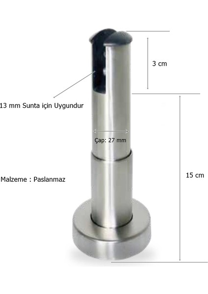 Islak Hacim 13 mm Kompakt Kabin Paslanmaz Bingolu Ayak 15 cm fiyatları