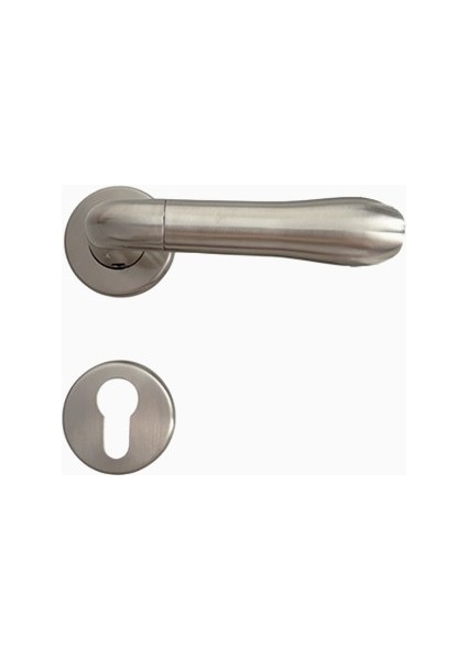 Donna Saten Gümüş Rozetli Pirinç Yale Çelik Kapı Kolu, Lüks, Paslanmaz, Şık ve Uzun Ömürlü, 1 Takım