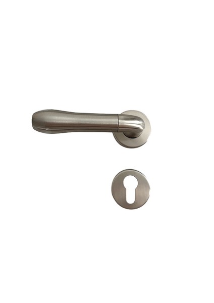 Donna Saten Gümüş Rozetli Pirinç Yale Çelik Kapı Kolu, Lüks, Paslanmaz, Şık ve Uzun Ömürlü, 1 Takım modelleri