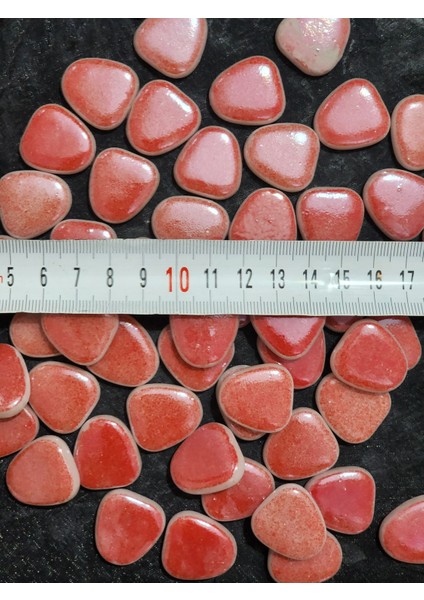 Kırmızı Tonu Damla Cam Mozaik Taşı (150 Adet 500 Gr)