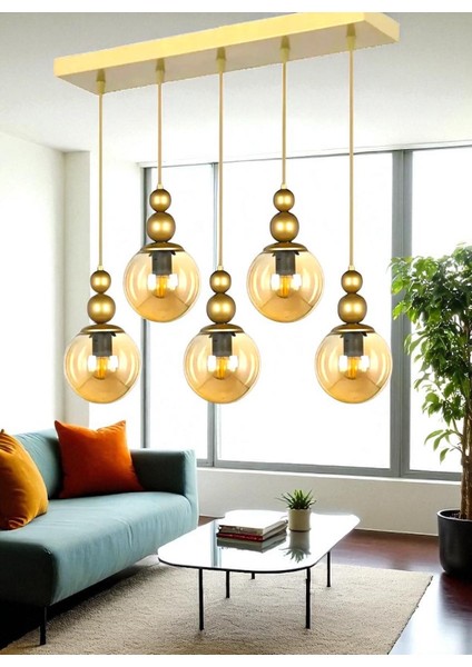 Spor Modern Avize Eskitme Yemek Masası Bal Cam