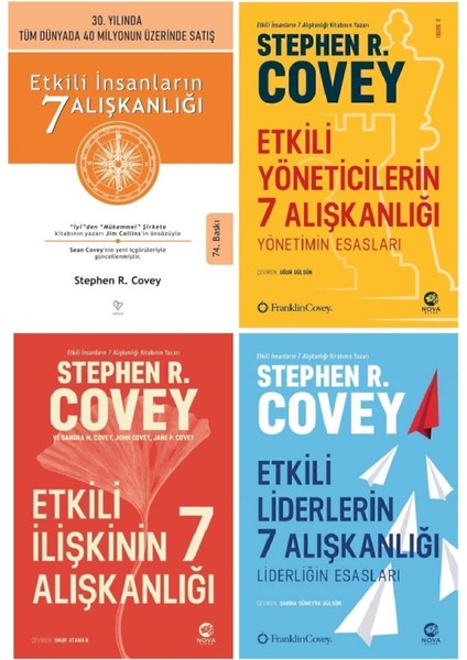 Stephen R. Covey 4 Kitap Set - Etkili Insanların-Yöneticilerin-Ilişkinin-Liderlerin 7 Alışkanlığı