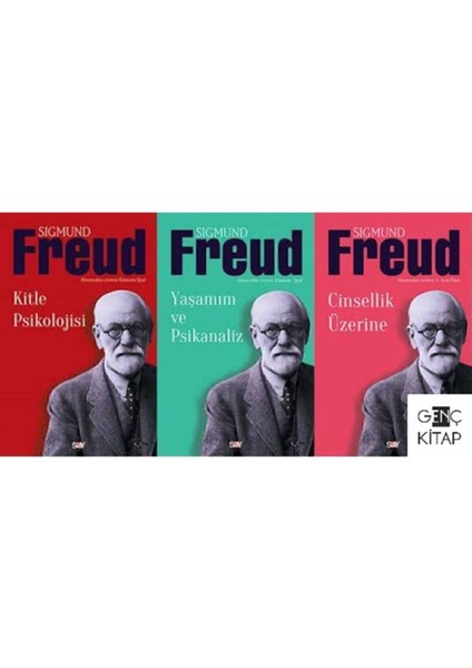 Sıgmund Freud 3 Kitap Set Yaşamım ve Psikanaliz - Kitle Psikolojisi - Cinsellik Üzerine