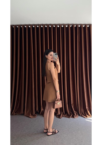 Kuşgözü Kahve Yelek-Etek Takım fiyatları