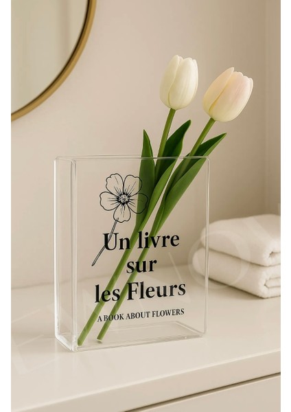 Pinterest Kitap Görünümlü Dekoratif Mika Vazo (Çiçek Dahil Değil)