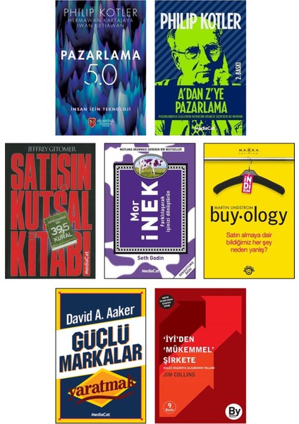 Pazarlama 5.0 Philip Kotler Buyology Martin Lindstorm Satışın Kutsal Kitabı Jeffrey Gitomer 7li Set