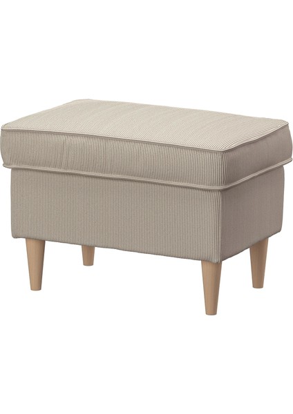 Strandmon Puf Bej 60 x 40 x 44 cm Rahat Ayak Uzatma Desteği