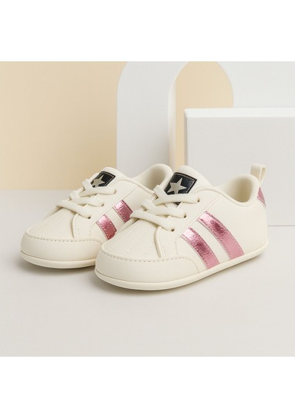 Şık Çizgili Kız Bebek Patiği 18-19 Numara