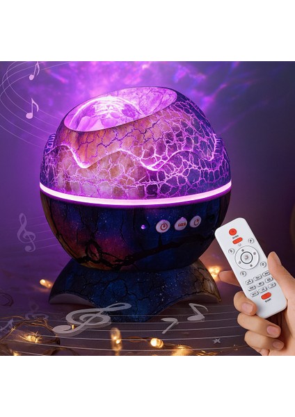 Yaratıcı Dinozor Yumurtası LED Yıldız Galaxy Projektör Gece Lambası Yıldız Işığı Hoparlör modelleri