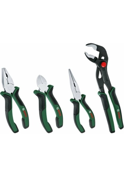 Bosch Pense Seti 4 Parça (Kargaburun, Yan Keski, Pense, Boru Anahtarı)