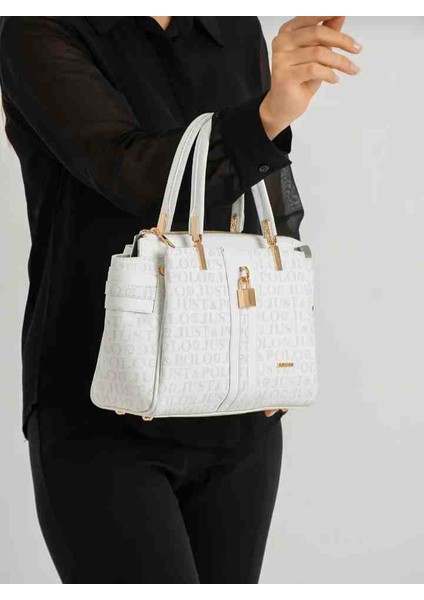 Eflanmoda Just Polo Monogram Baskılı Kadın El ve Omuz Çantası