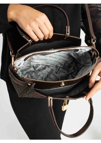 Eflanmoda Just Polo Monogram Baskılı Kadın El ve Omuz Çantası modelleri